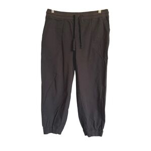 Chaps Women's Drawstring Waist Jogger Pants Casual Comfy Black Size L‎